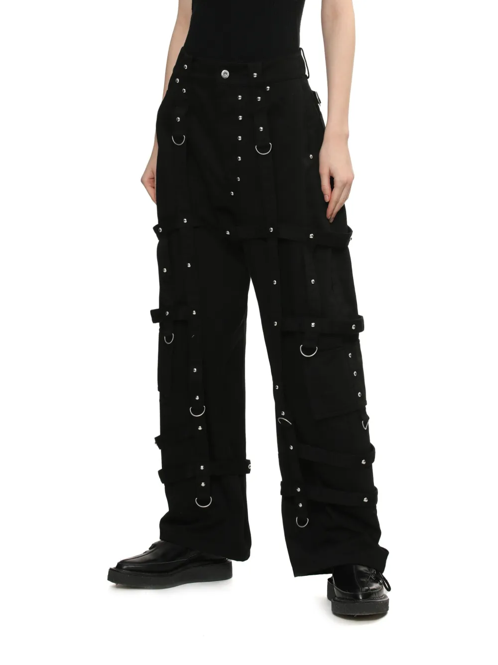 We11 Done Studded Cargo Trousers In Black