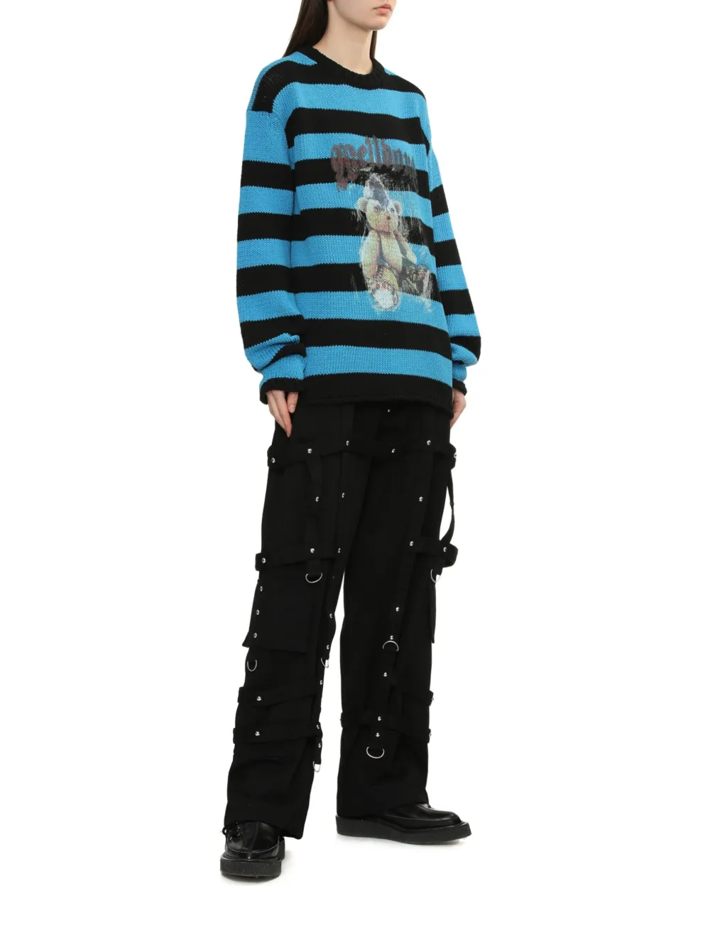 We11 Done Studded Cargo Trousers In Black