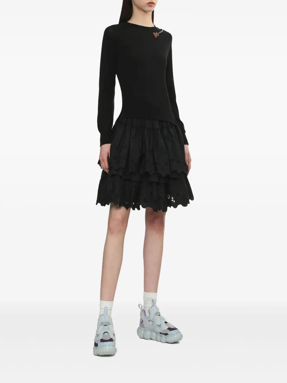 Simone Rocha Embellished Flower jumper - Zwart