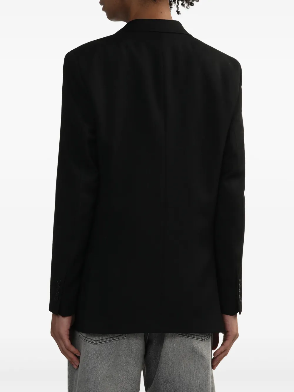 Sunflower Wollen blazer met enkele rij knopen Zwart