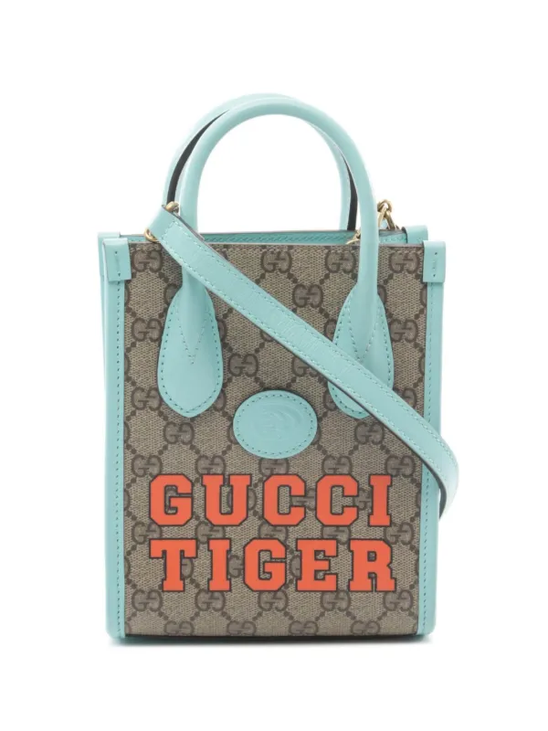 Gucci Pre-Owned 2010s Mini Tiger GG-canvas Tote Bag Neutrals