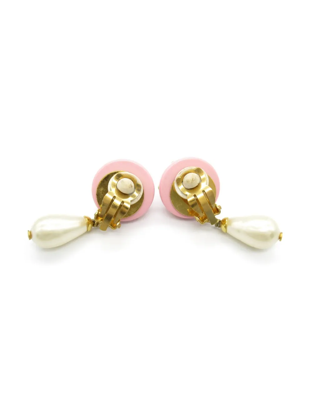 CHANEL Pre-Owned 1986-1988 faux-pearl clip-on earrings - Goud