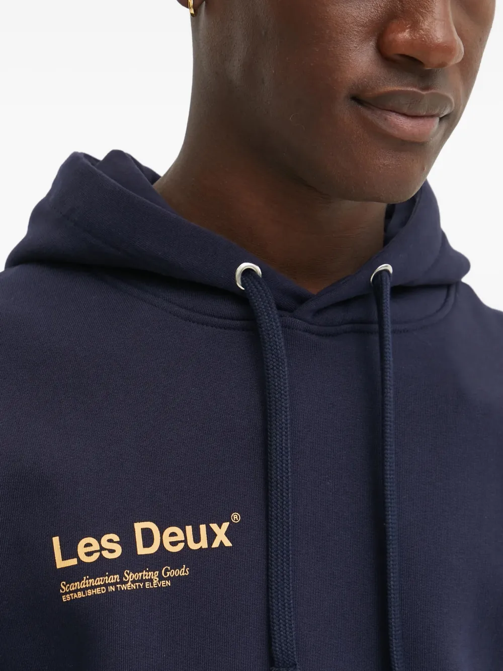 Les Deux Hoodie met geborduurd logo Blauw