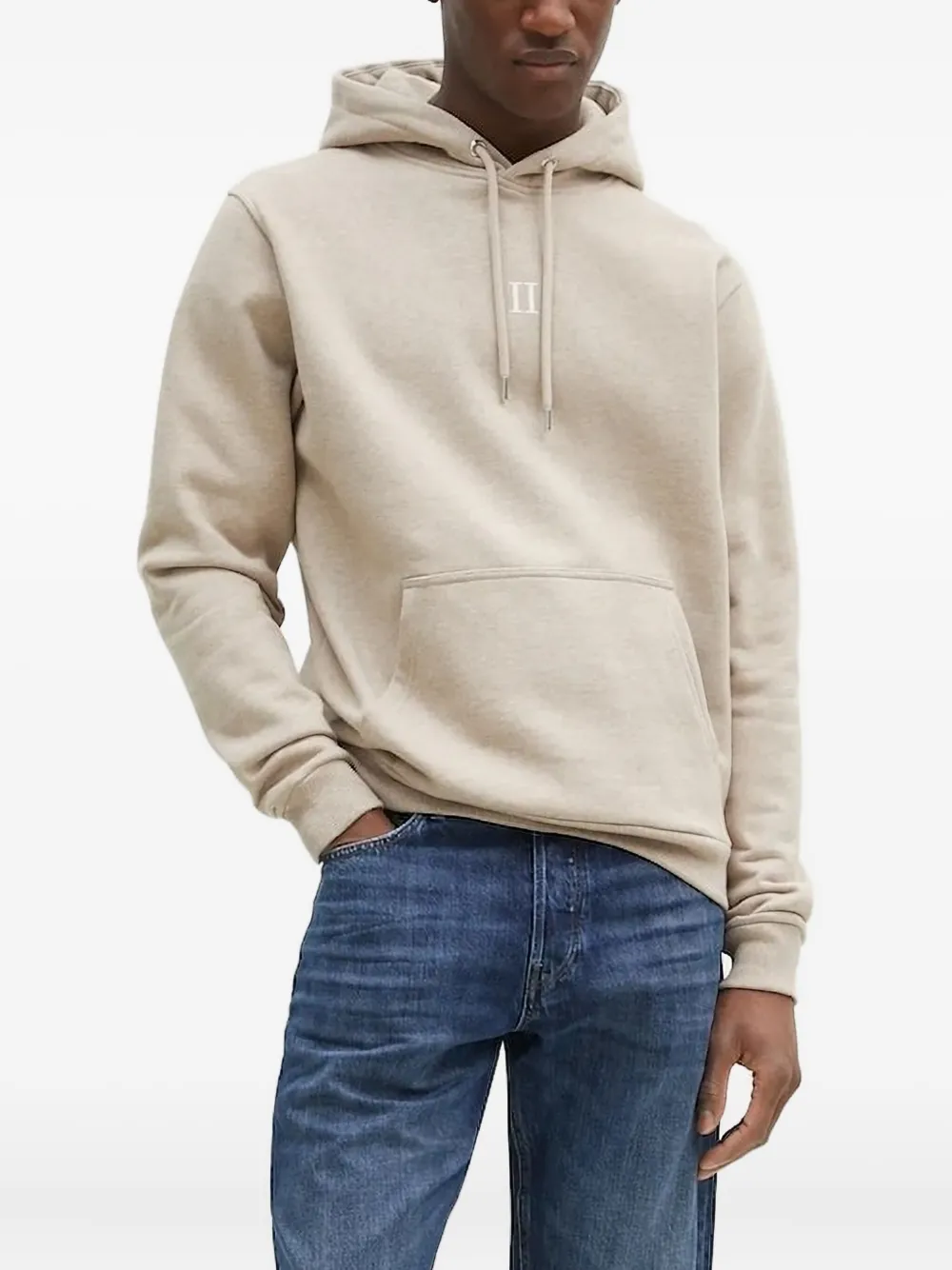 Les Deux logo-embroidered hoodie Beige