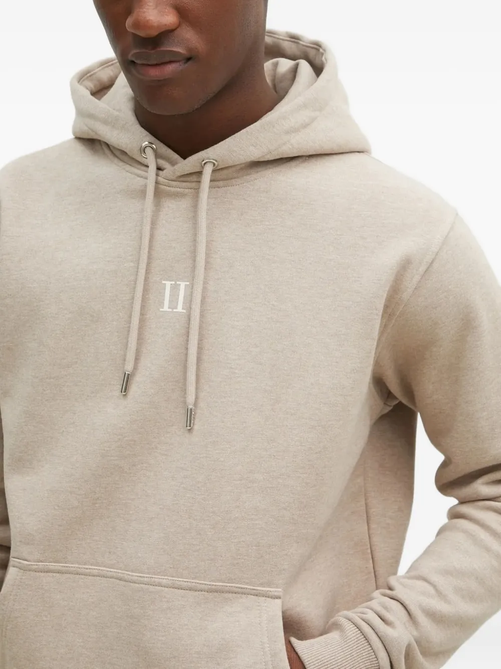 Les Deux Hoodie met geborduurd logo Beige