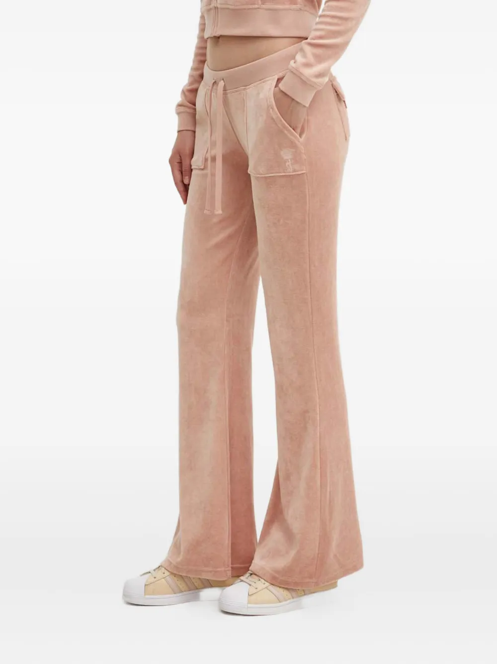 Juicy Couture Drawstring Flared Trousers In Neutral