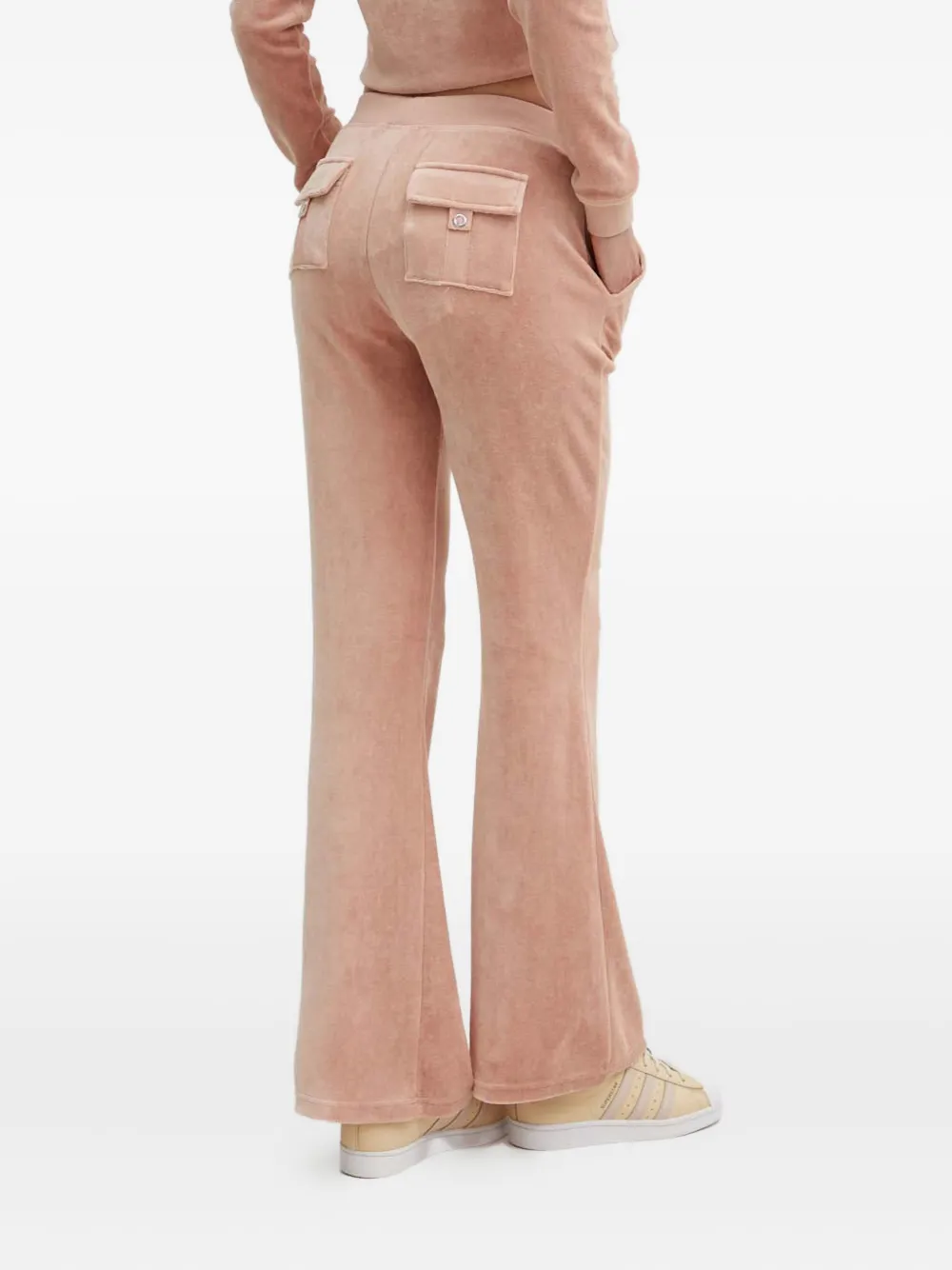 Juicy Couture Drawstring Flared Trousers In Neutral