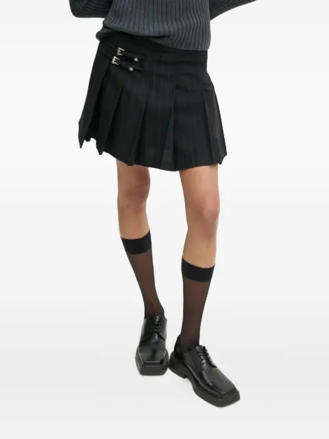 The Kooples buckle-embellished pinstripe mini skirt