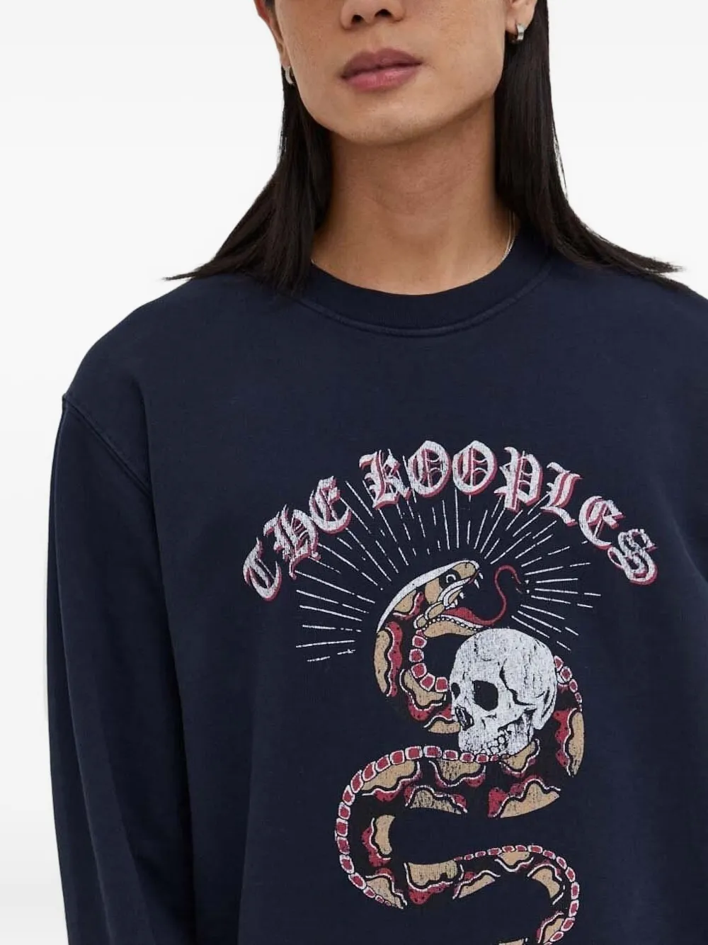 The Kooples Snake Skull Sweatshirt In Blue