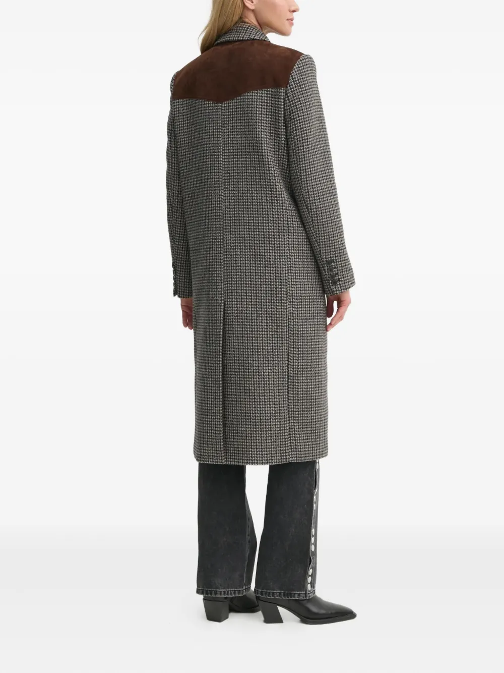 The Kooples Houndstooth Single-breasted Coat In Gray
