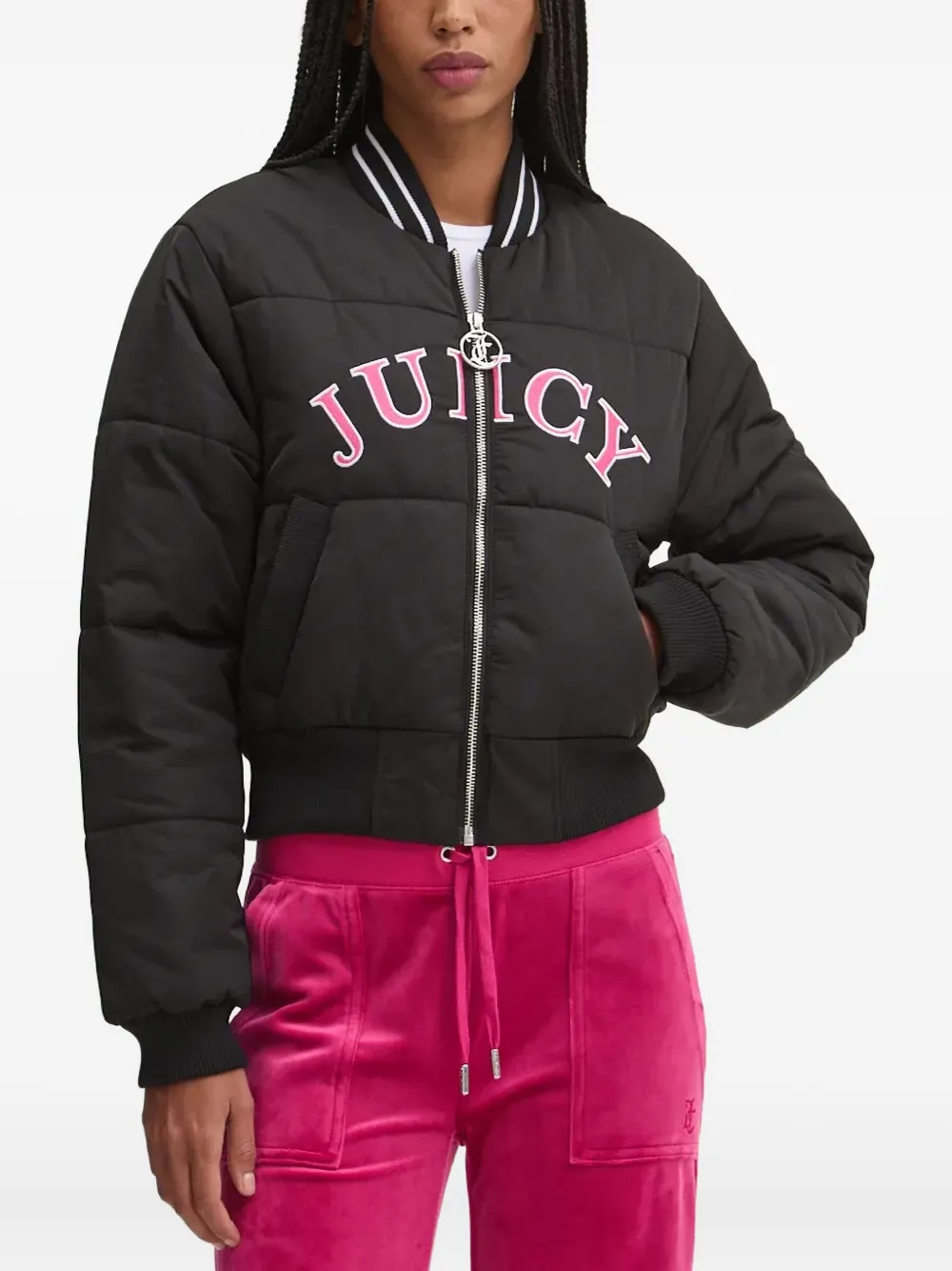 Juicy Couture embroidered quilted jacket - Nero