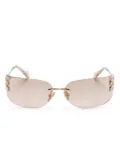 Miu Miu Eyewear logo-plaque sunglasses - Gold