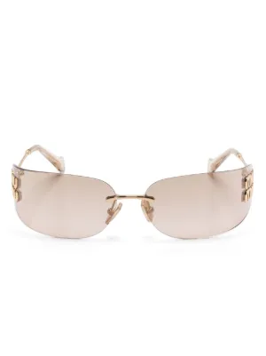 Miu Miu Eyewear リムレス サングラス | ゴールドトーン | FARFETCH JP