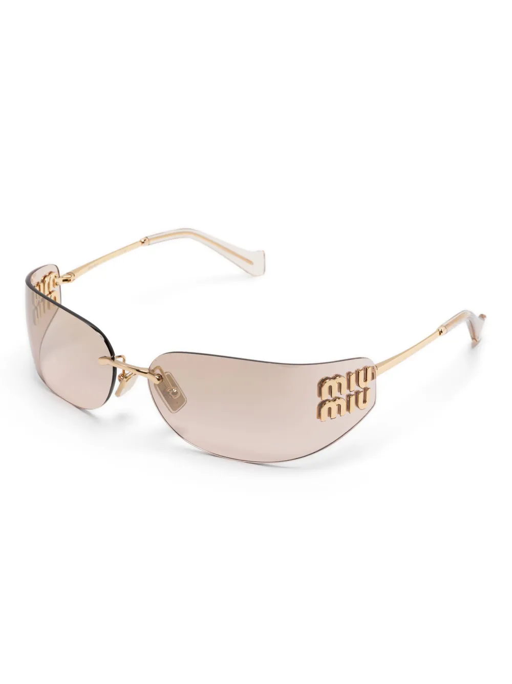 Miu Miu Eyewear logo-plaque sunglasses - Goud