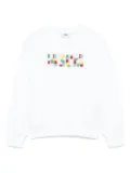 MSGM Kids beaded-logo sweatshirt - White