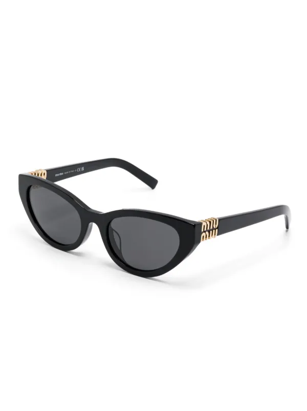 Miu Miu Eyewear ロゴプレート サングラス | ブラック | FARFETCH JP