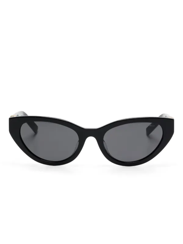 Miu Miu Eyewear ロゴプレート サングラス | ブラック | FARFETCH JP