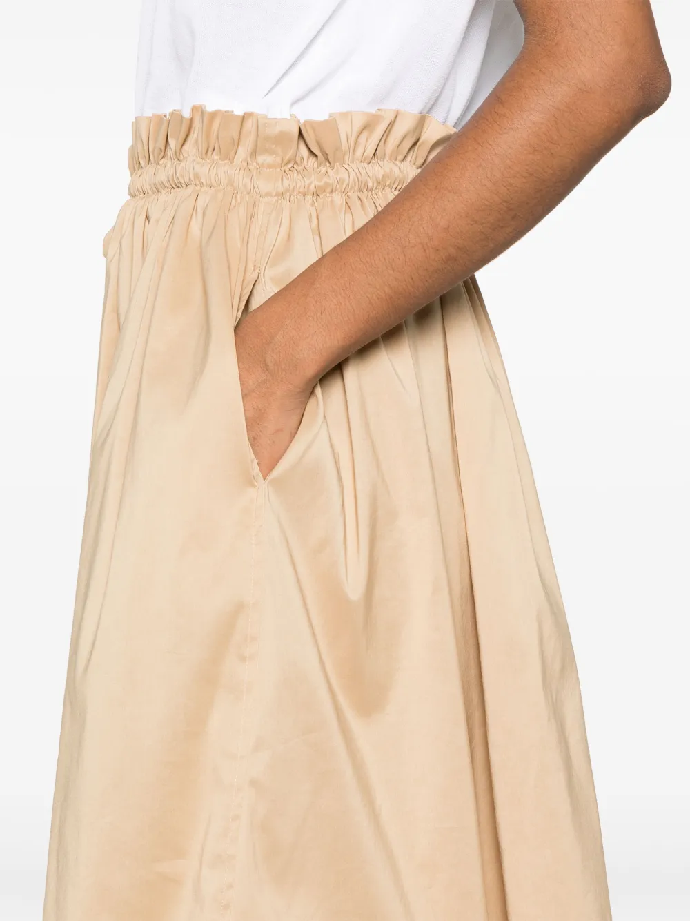 Fabiana Filippi Midi-jurk met gesmockt detail Wit