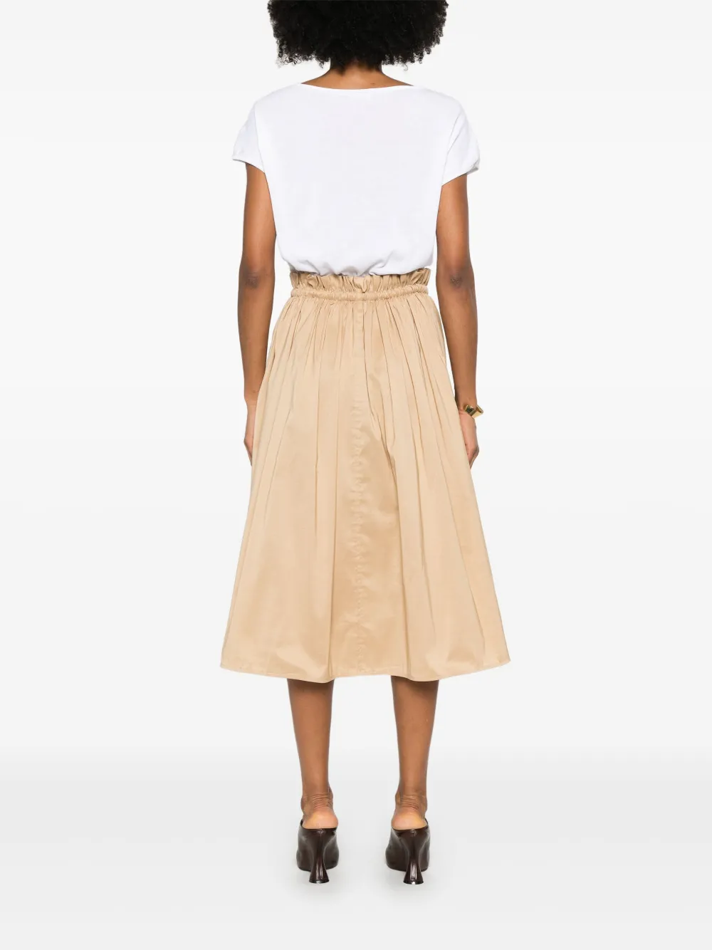 Fabiana Filippi Midi-jurk met gesmockt detail Wit
