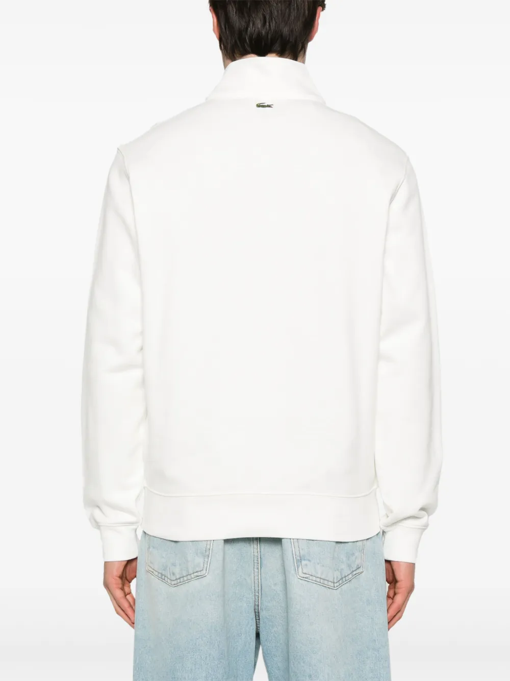 Lacoste Logo-print High-neck Sweatshirt In White