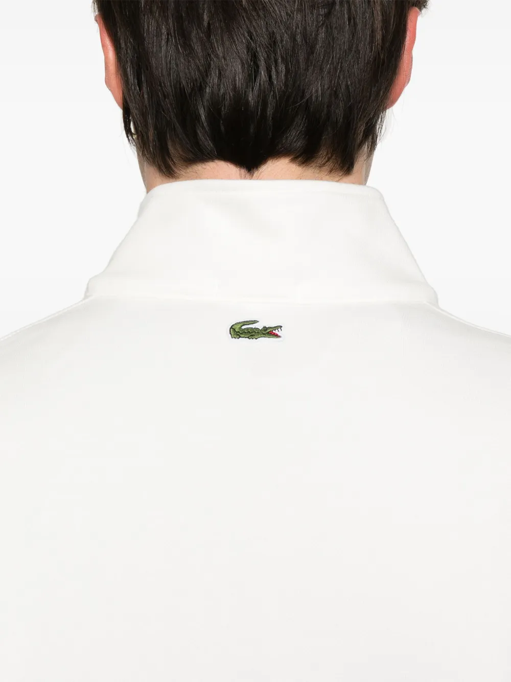 Lacoste Logo-print High-neck Sweatshirt In White