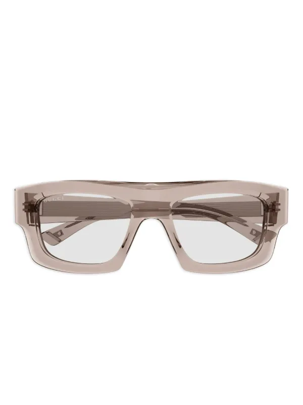 Gucci Eyewear スクエアフレーム サングラス | ピンク | FARFETCH JP