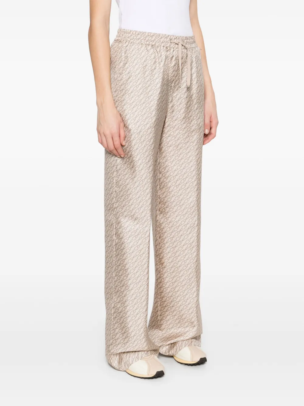 Herno Broek met haakprint Beige