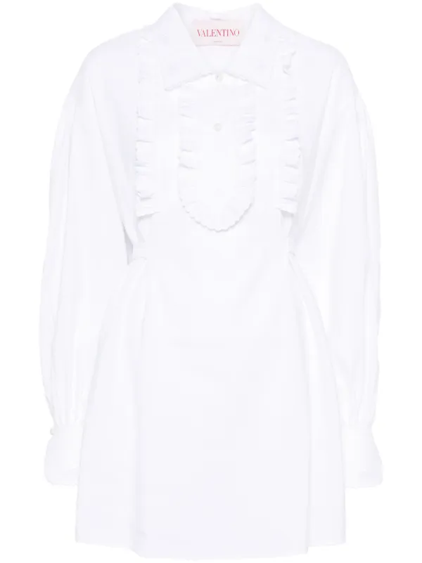 海外希少【VALENTINO】ラッフルディテール ミニドレス Valentino Garavani ラッフルディテール ミニドレス | ホワイト