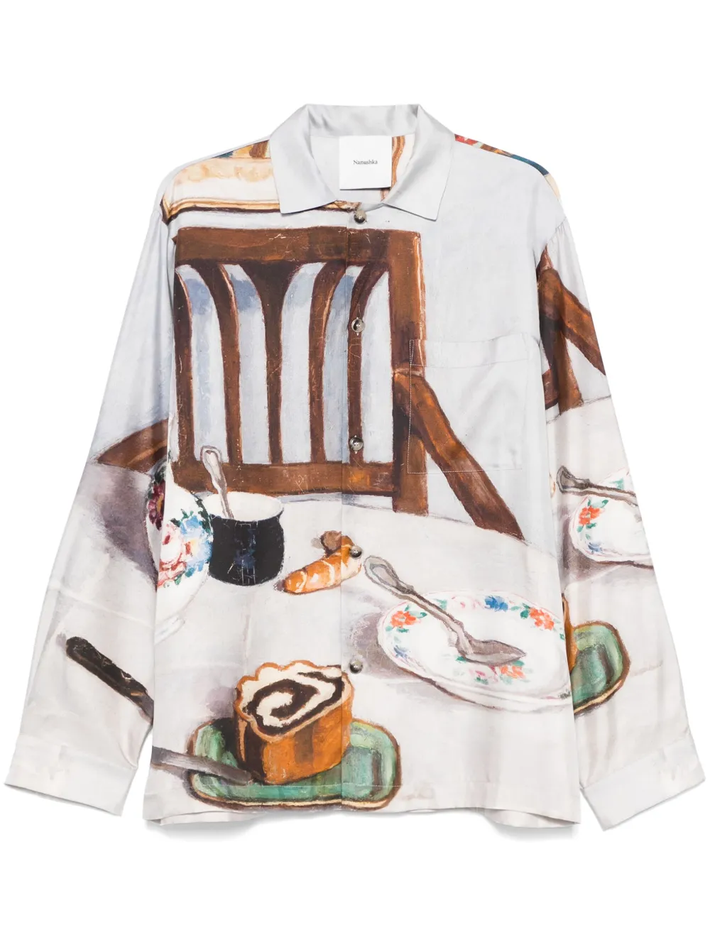 Nanushka camisa de seda | gris | Image 1