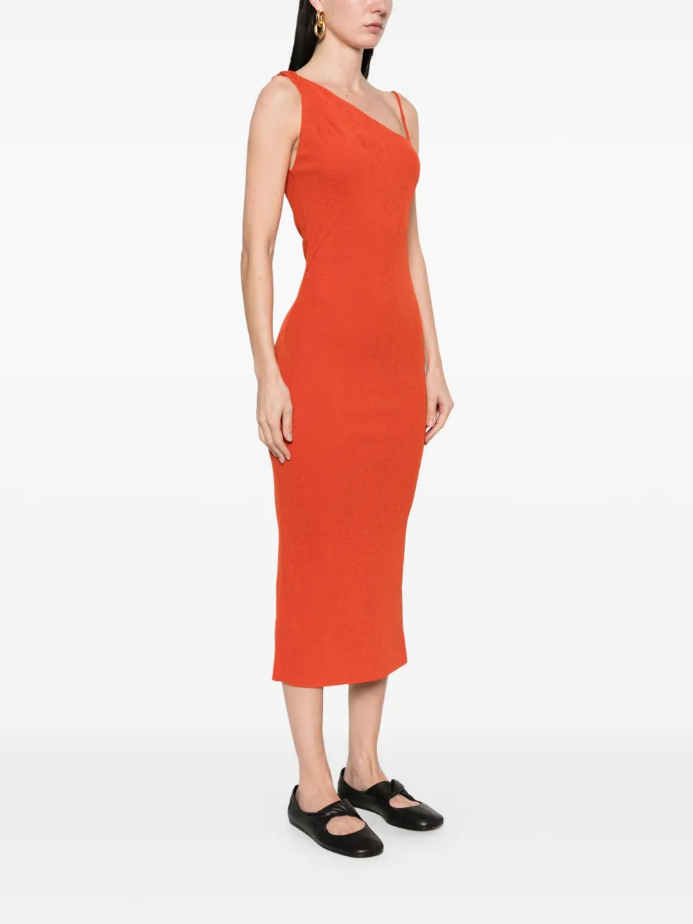 Nanushka Asymmetrische midi-jurk Oranje