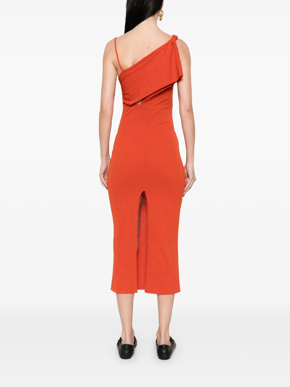 Nanushka Asymmetrische midi-jurk Oranje