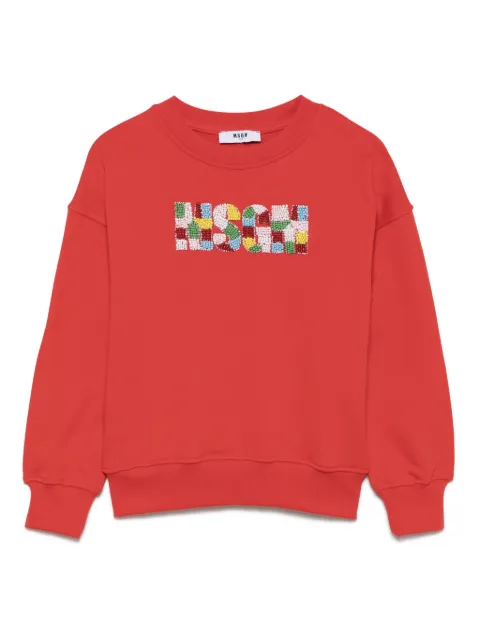 MSGM Kids beaded-logo sweatshirt
