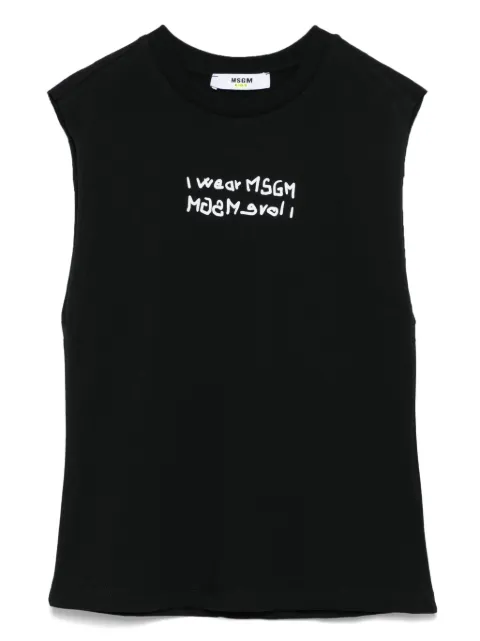 MSGM Kids text-print tank top