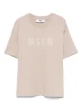 MSGM Kids logo-tape T-shirt - Neutrals