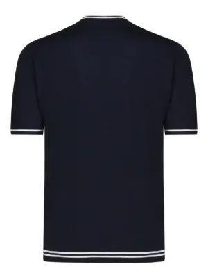 Tシャツ・カットソー ELEVENTY COTTON T-SHIRT WITH DOUBLE-LAYER EDGES ELEVENTY cotton t-shirt with double-layer edges - Blue