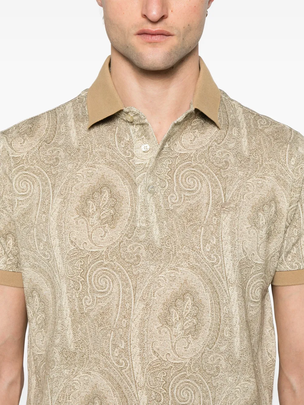 ETRO Poloshirt met paisley-print Bruin