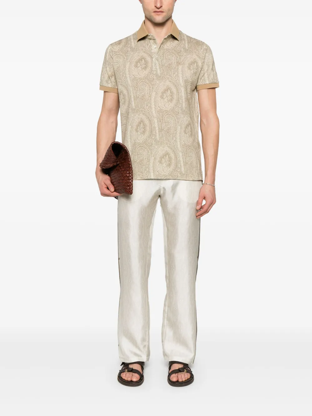 ETRO Poloshirt met paisley-print - Bruin