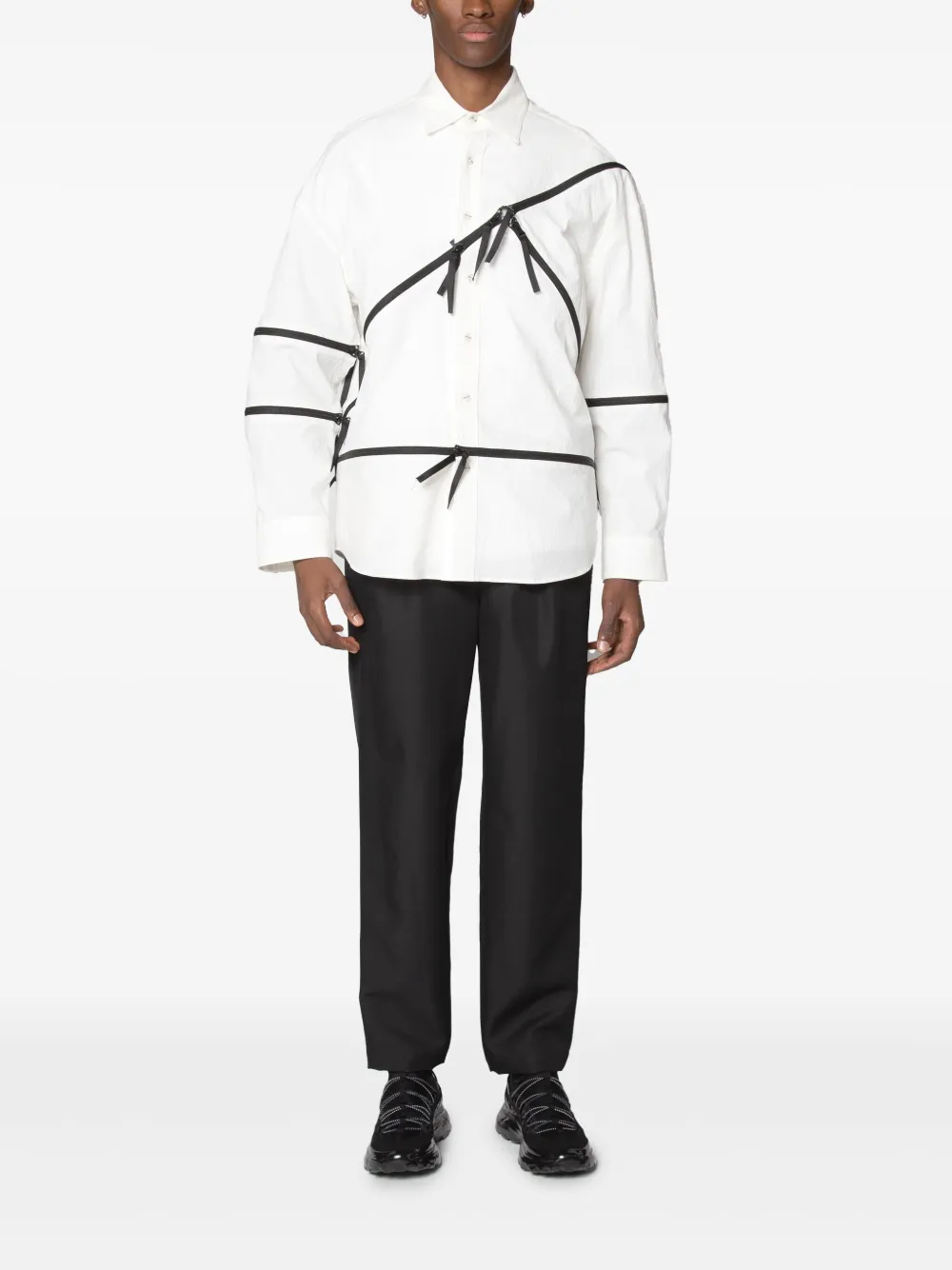 Yoshiokubo Broek met elastische tailleband - Zwart