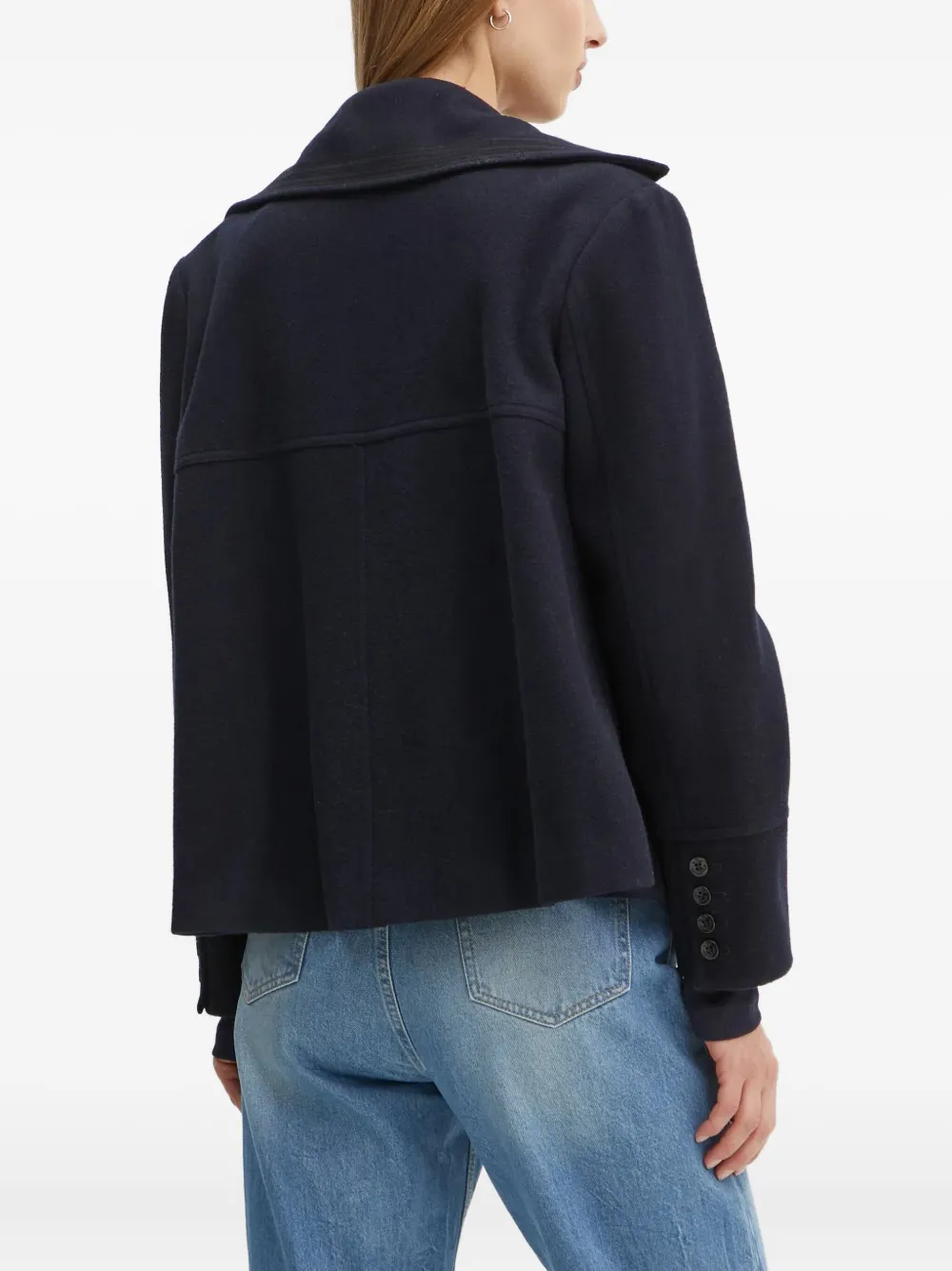 The Kooples Double-breasted Coat In Blue