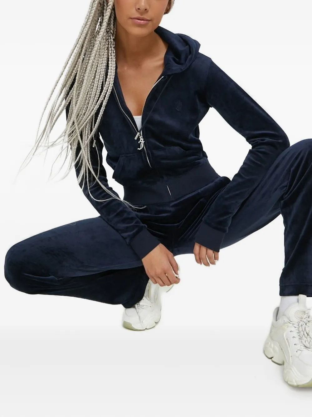 Juicy Couture Fluwelen trainingsbroek met zakken - Blauw