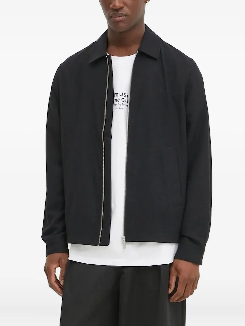 Les Deux Shirtjack met rits Zwart