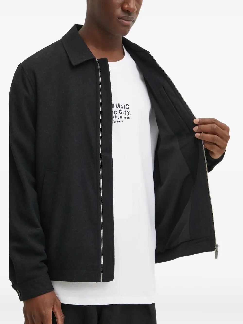 Les Deux Shirtjack met rits Zwart