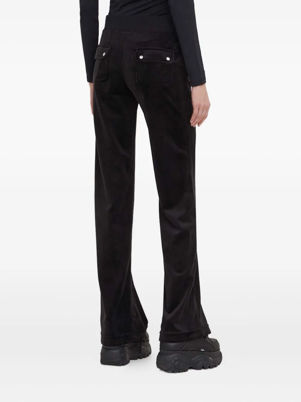 Juicy Couture Fluwelen broek met borduurwerk - Zwart