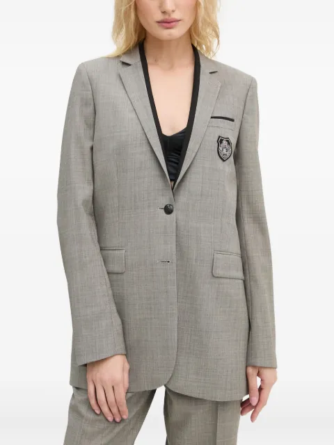 The Kooples single-breasted logo-appliqué blazer
