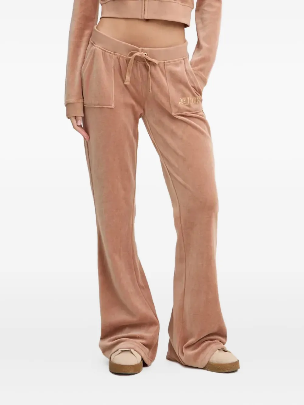 Juicy Couture Broek verfraaid met klepzak Beige