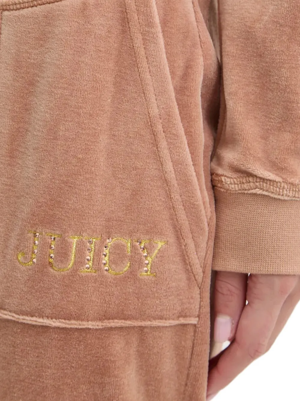 Juicy Couture Broek verfraaid met klepzak Beige