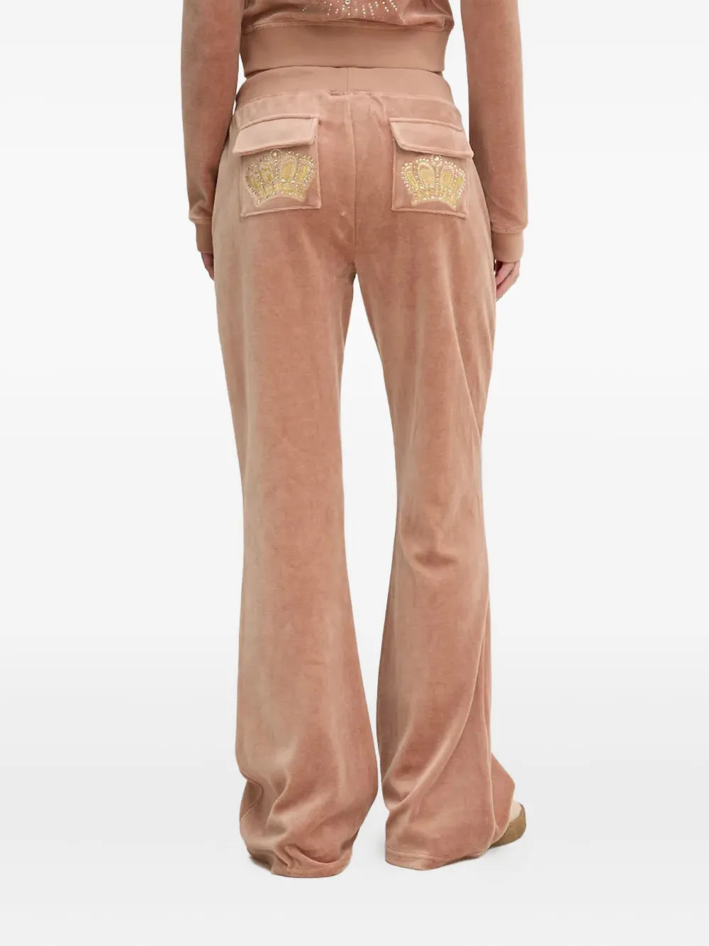 Juicy Couture Broek verfraaid met klepzak Beige