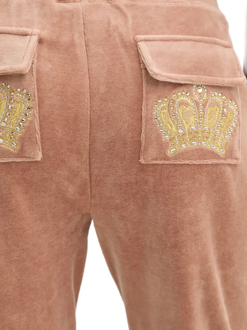 Juicy Couture Broek verfraaid met klepzak Beige