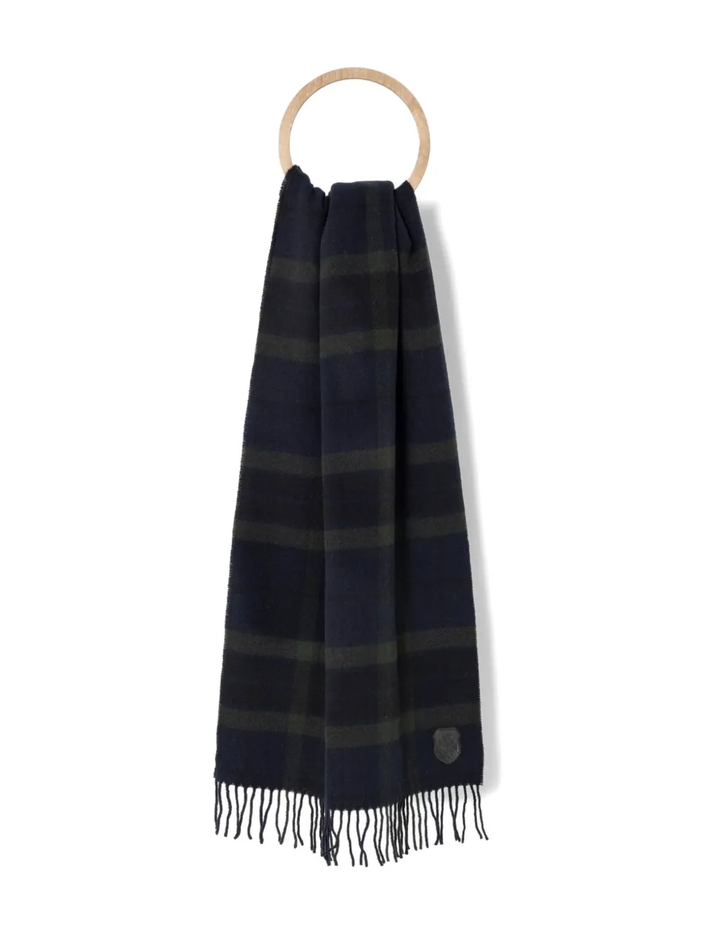 The Kooples Checked Wool Scarf In Blue