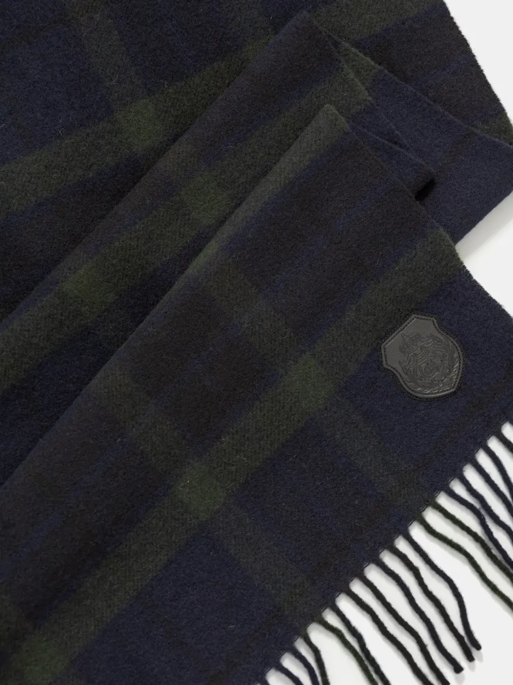 The Kooples Checked Wool Scarf In Blue